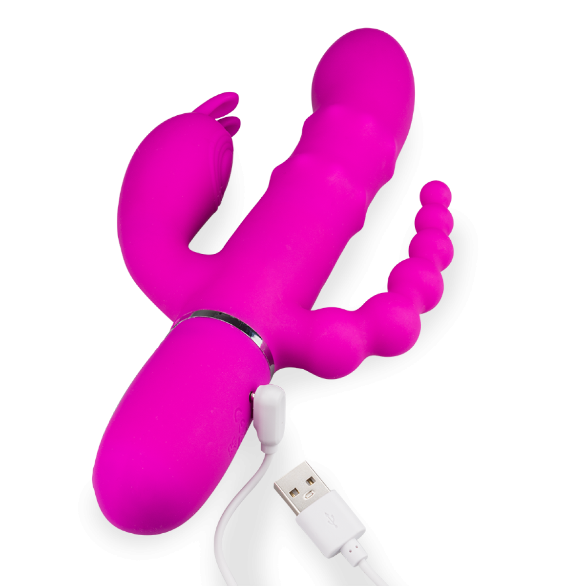 Vibromasseur puissant rabbit triple stimulation Garden-Party fuchsia, LOVE AND VIBES