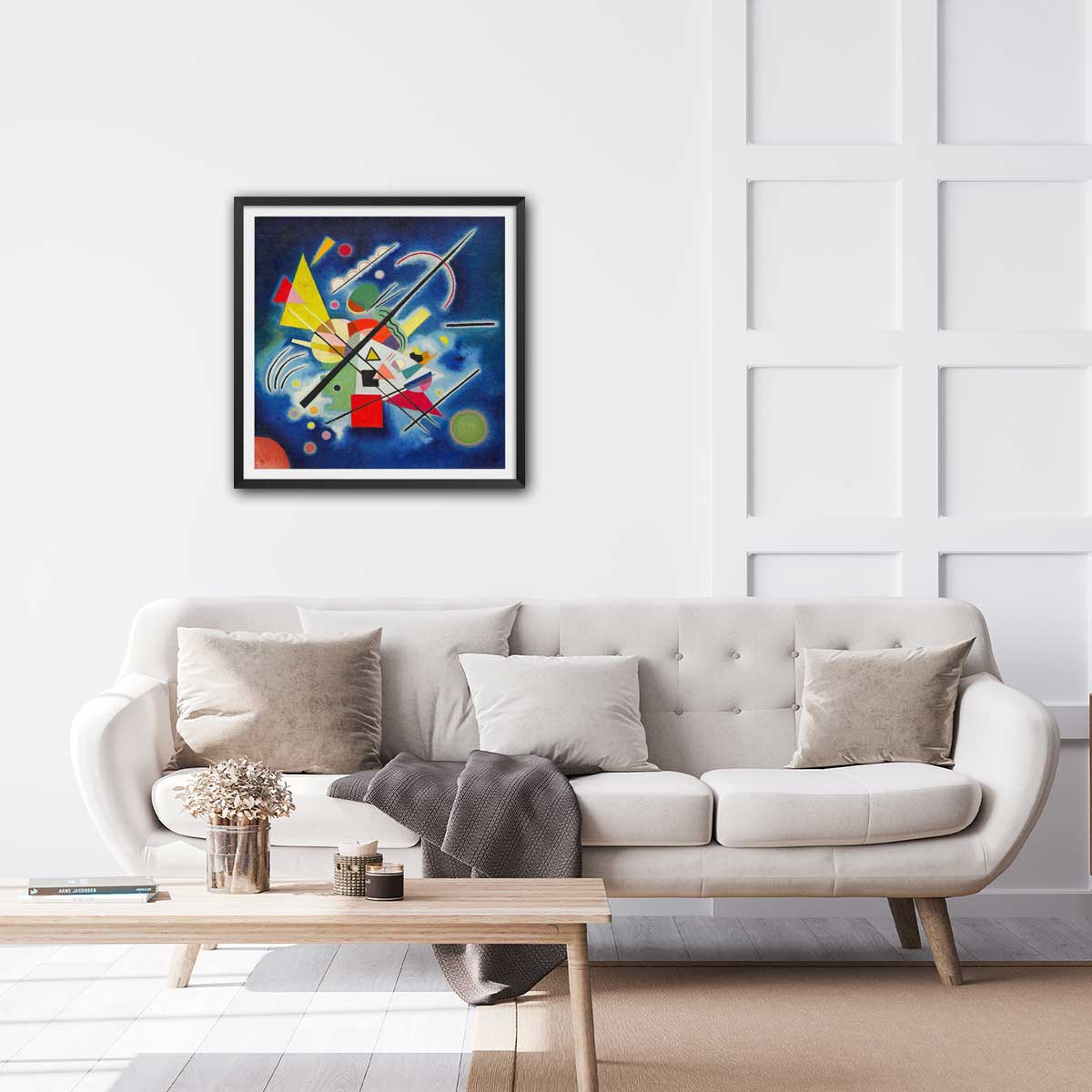 Poster Bleu de Ciel - Wassily Kandinsky affiche + cadre en bois - noir, HEXOA