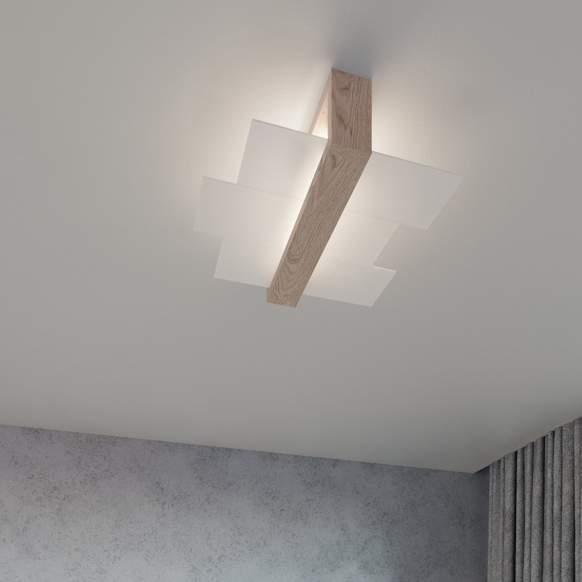 Plafonnier Bois Bois Naturel E27 2 Feniks marron, EDEN