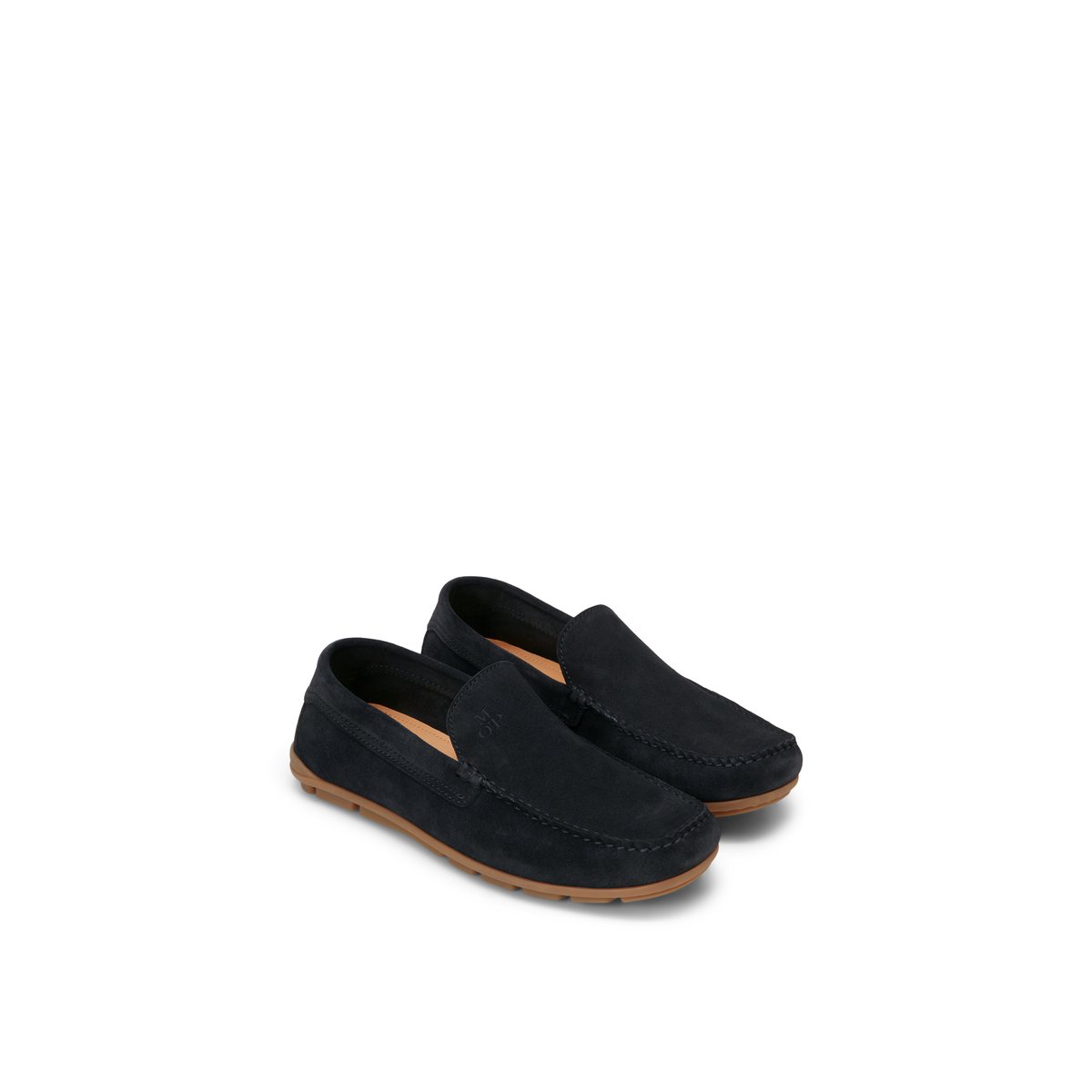 Mocassin en cuir velours doux bleu fonce, MARC O'POLO