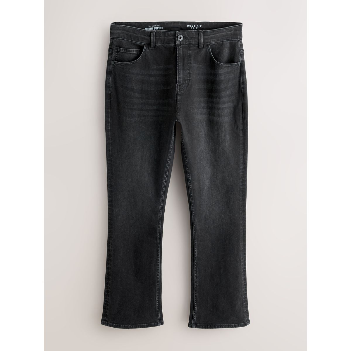Jean stretch bootcut classique noir délavé, NEXT