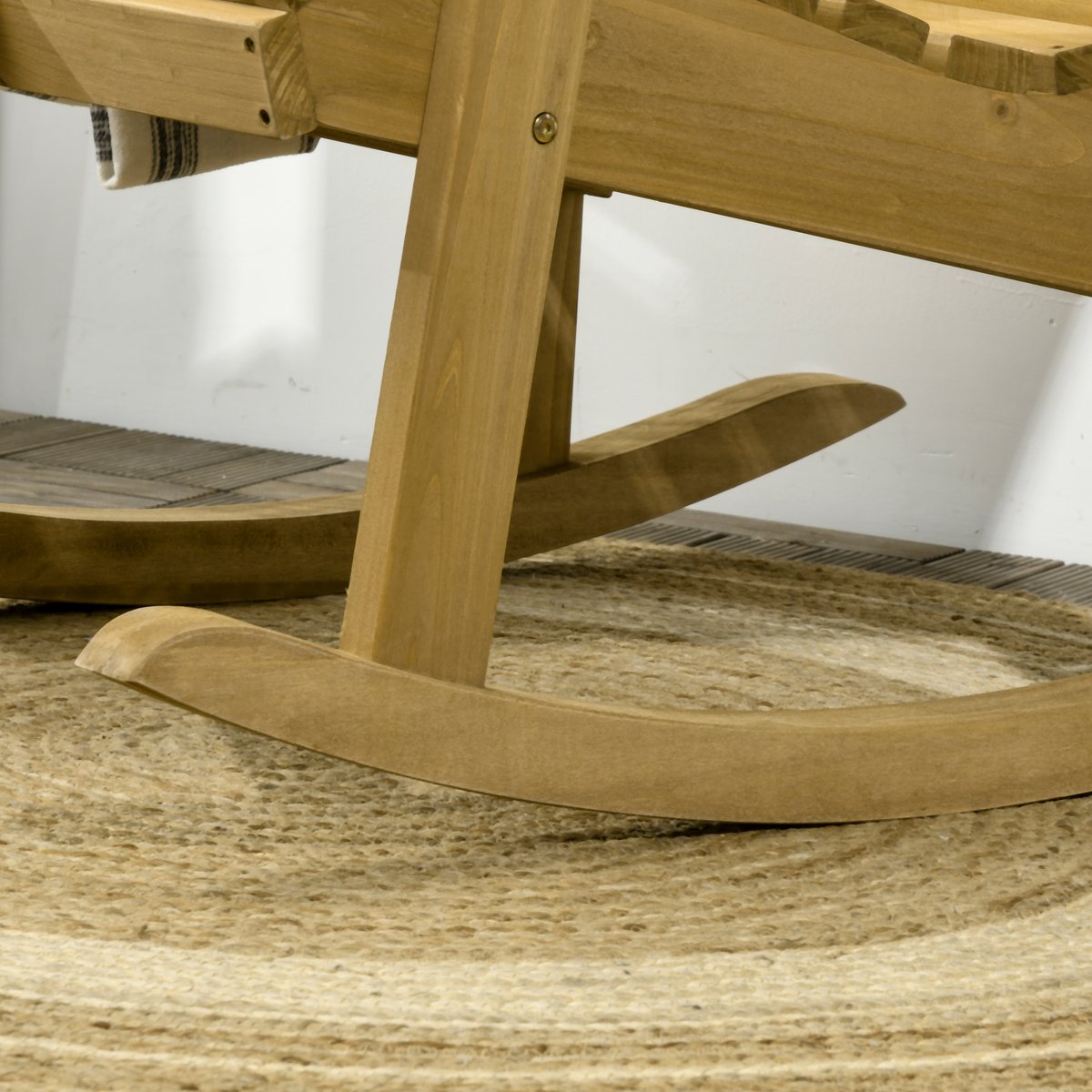 Fauteuil à bascule Bois de sapin Marron marron clair, OUTSUNNY