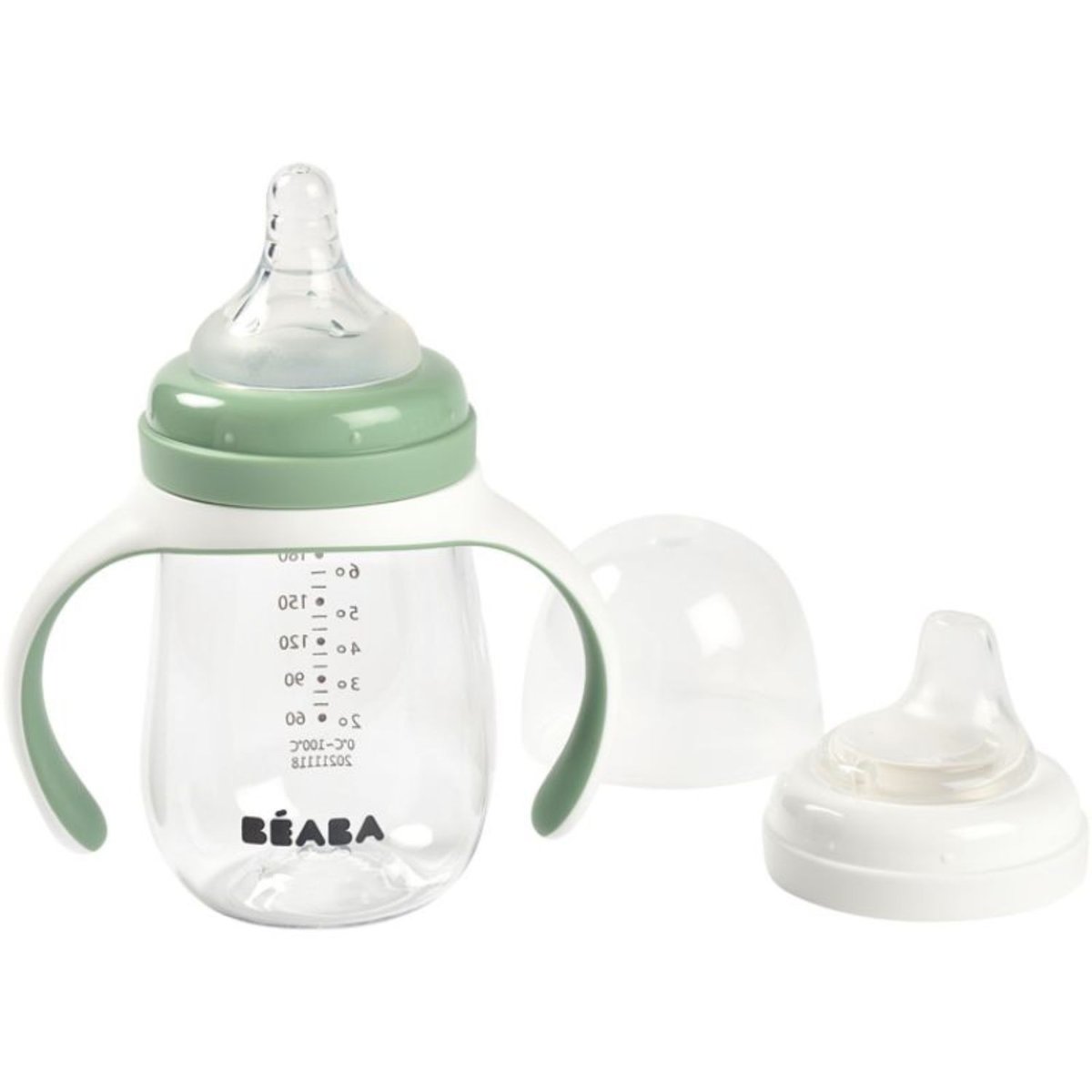 Biberon d'apprentissage vert sauge, blanc, BEABA