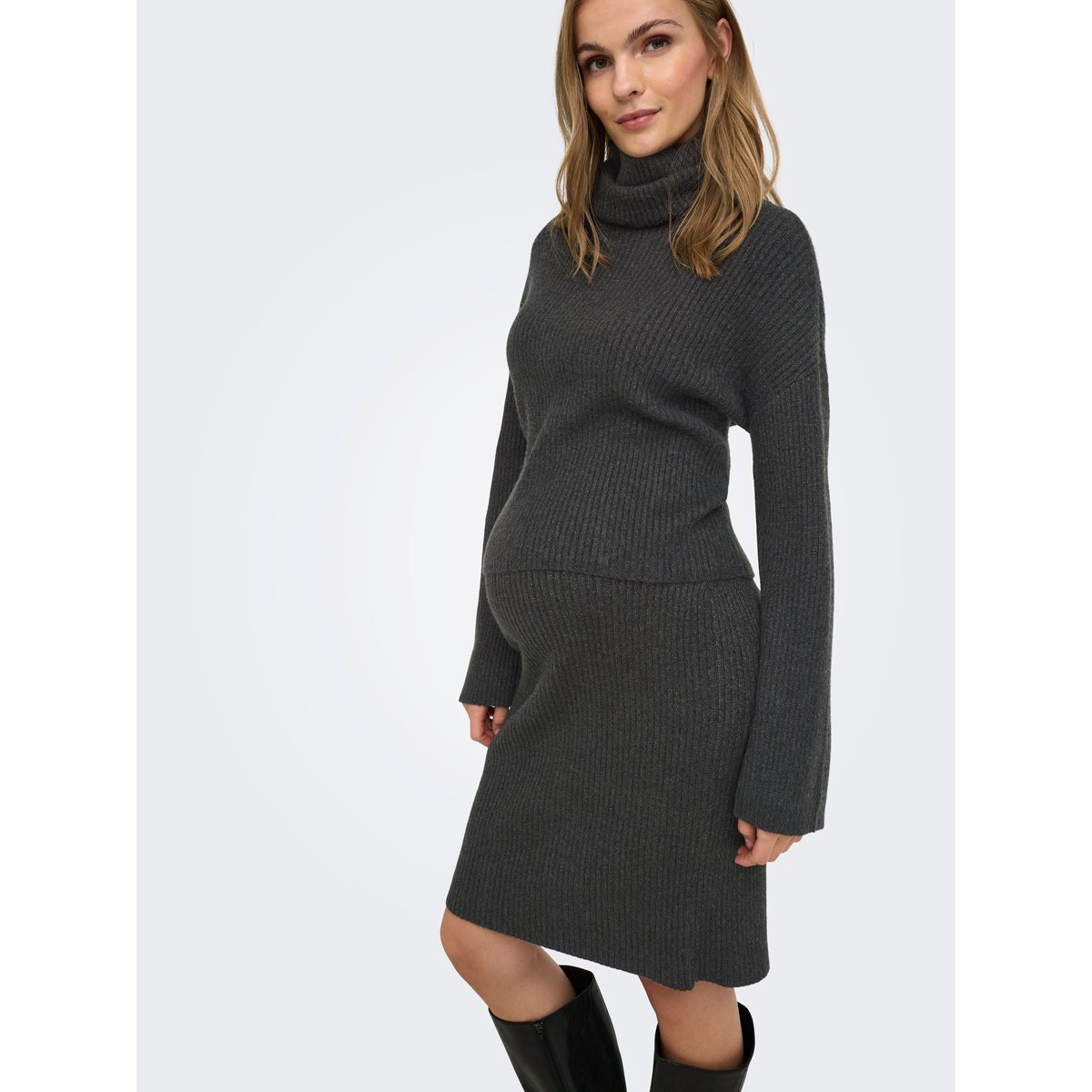Jupe En Maille dark grey melange, ONLY
