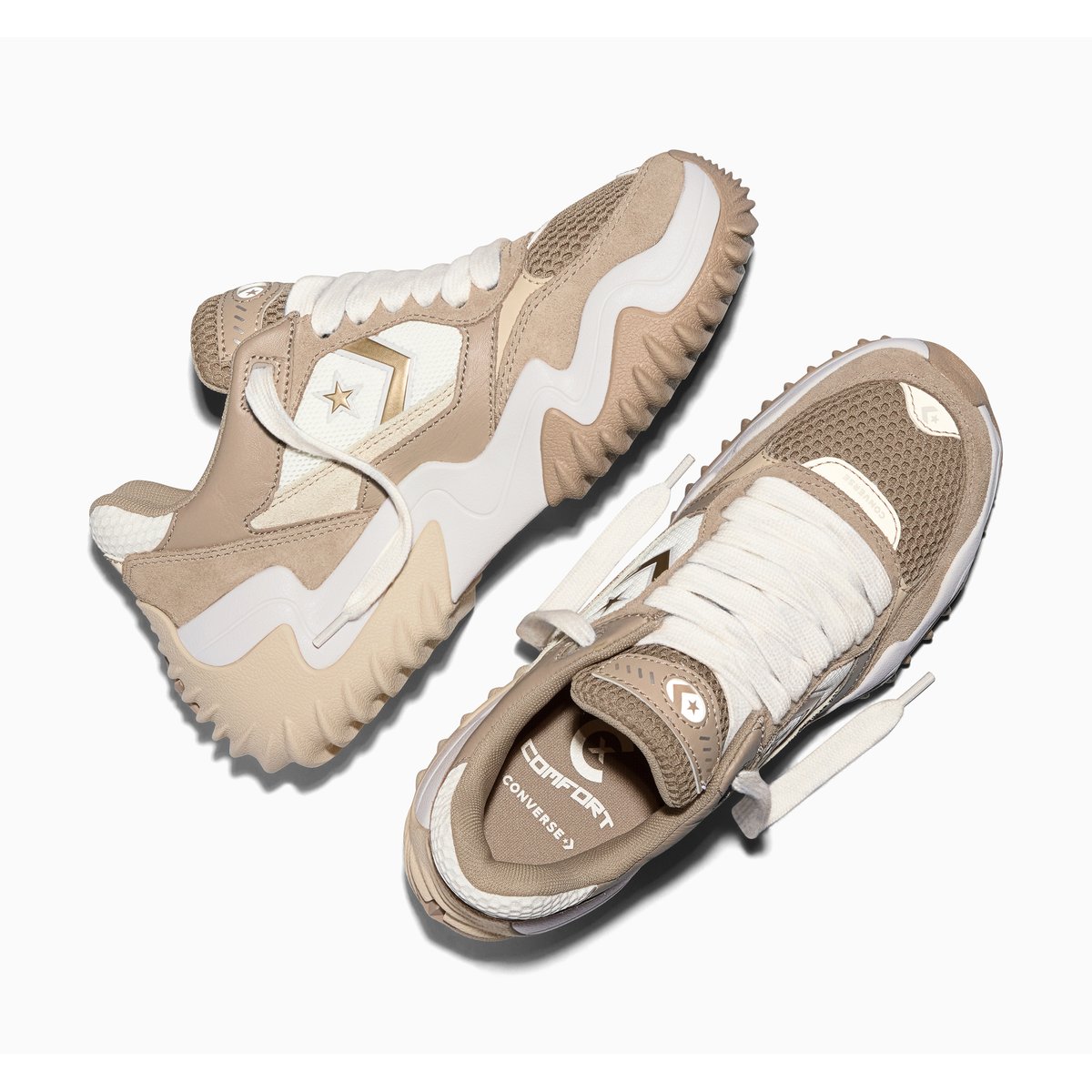 Baskets CONVERSE WAVE MOTION TRAINER LEATHER vintage cargo/beach stone, CONVERSE