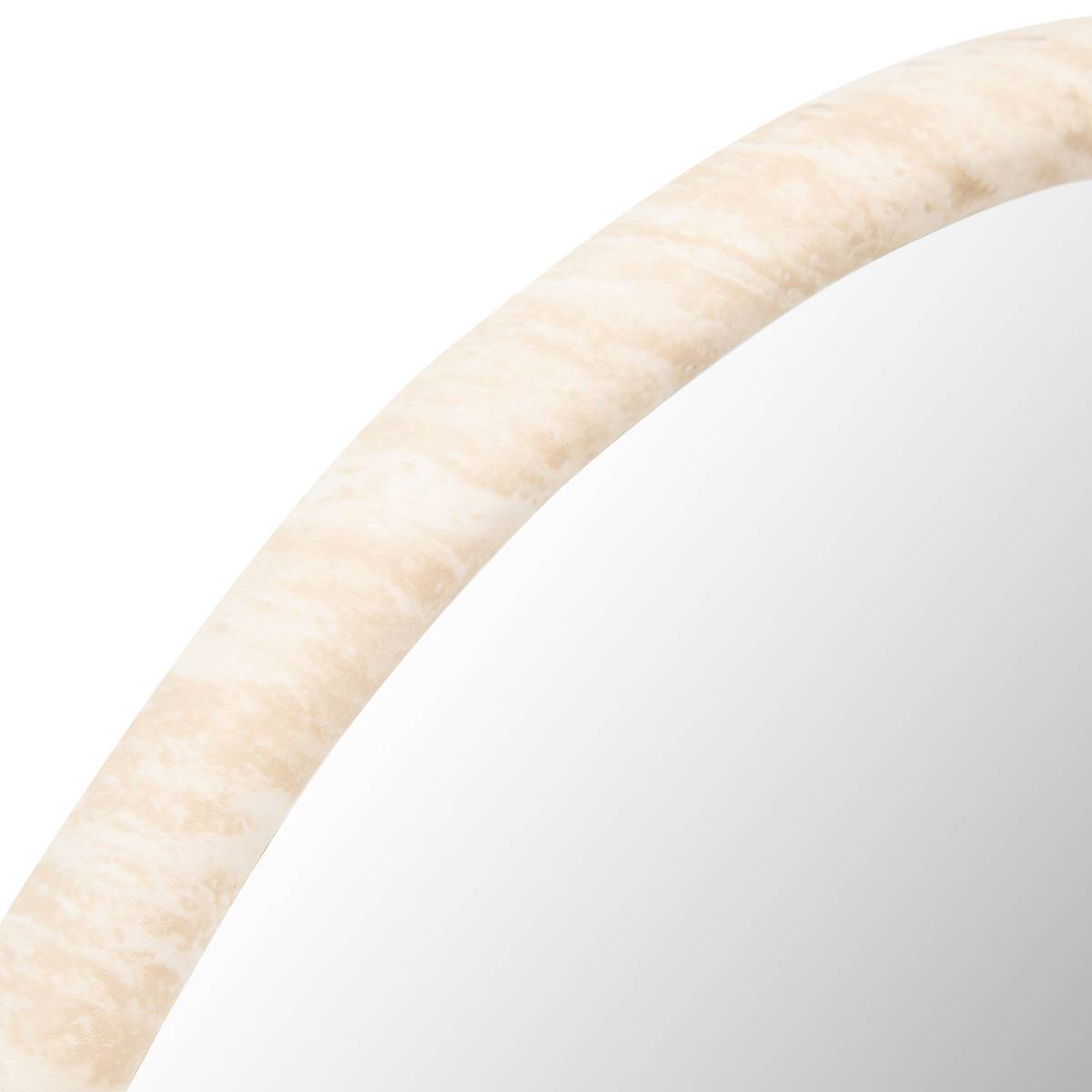 Miroir rond TRUDY beige ficelle, ATMOSPHERA