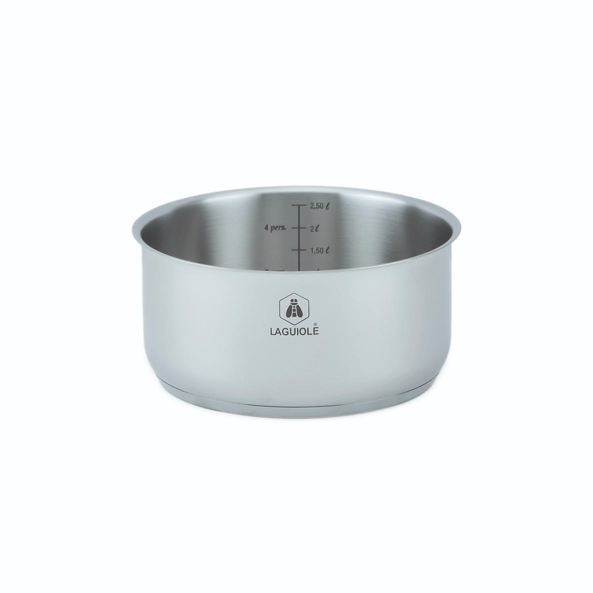 Set de 3 casseroles inox amovible 16/18/20cm - "Réactif" couleur unique, LAGUIOLE CUISSON