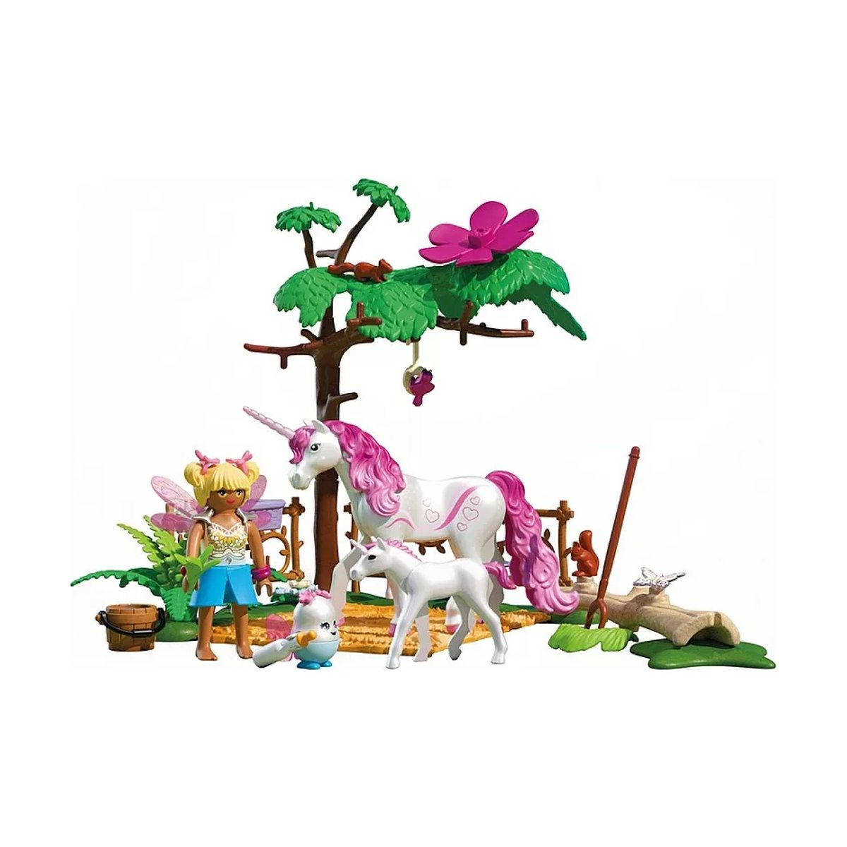 Magic Unicorns Ecurie licorne magique : maman & poulain multicolore, PLAYMOBIL