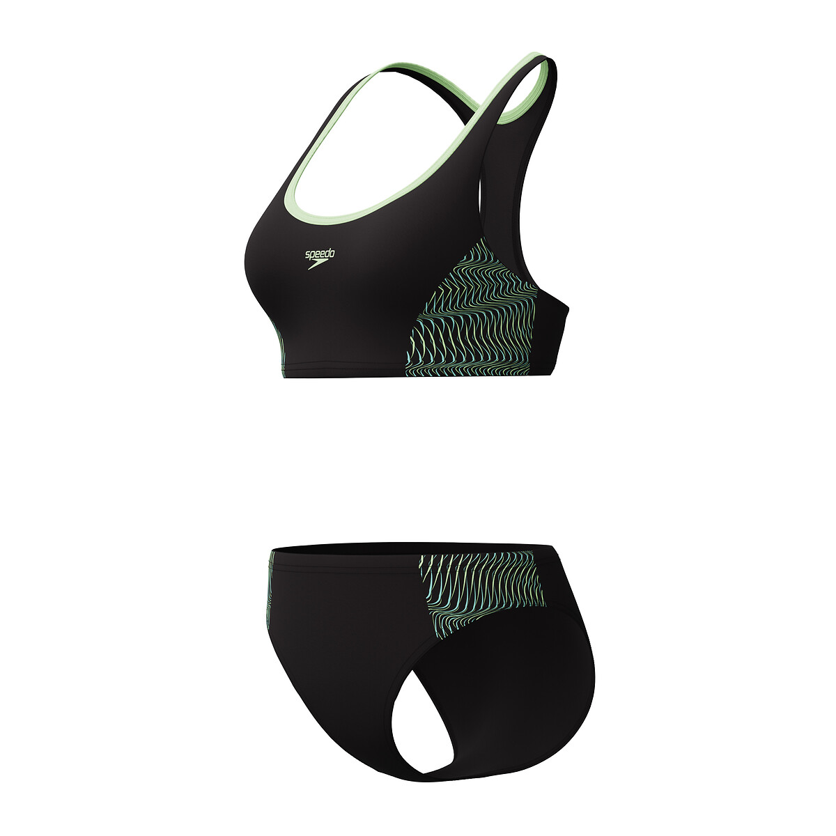 Maillot de bain 2 pièces RACERBACK noir/vert, SPEEDO