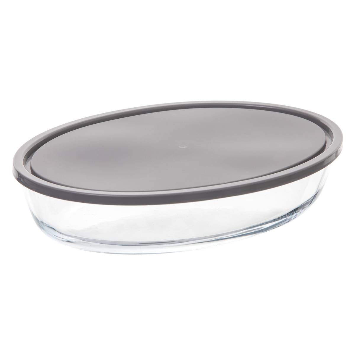 Plat ovale avec couvercle KEEPEAT gris, 5FIVE SIMPLY SMART