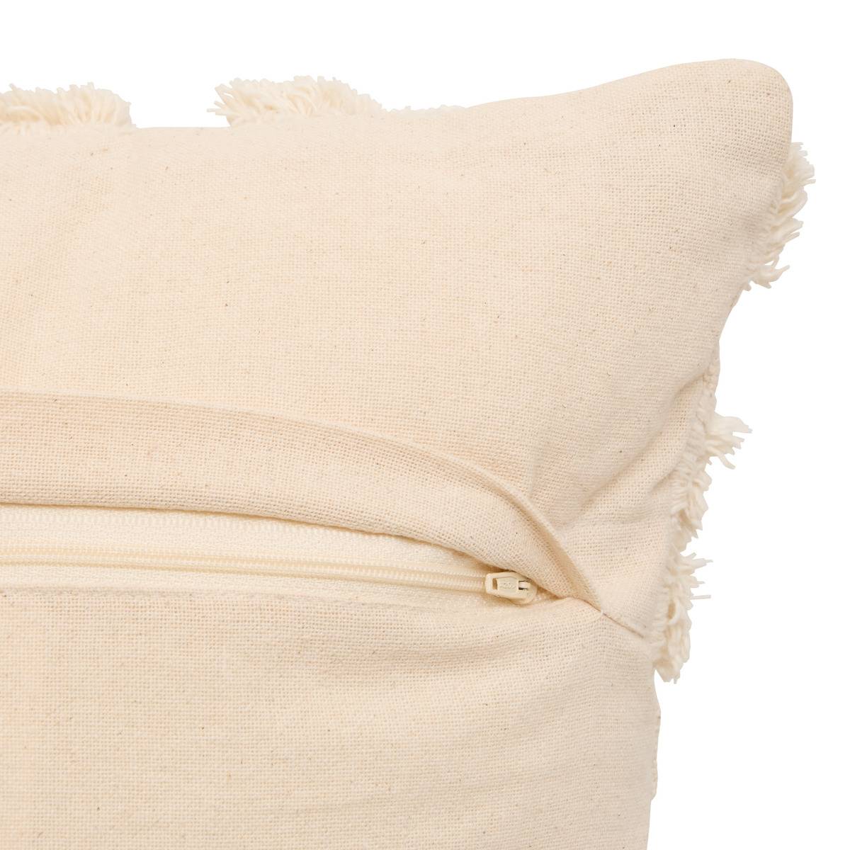 Coussin carré en coton HAWKI blanc, ATMOSPHERA