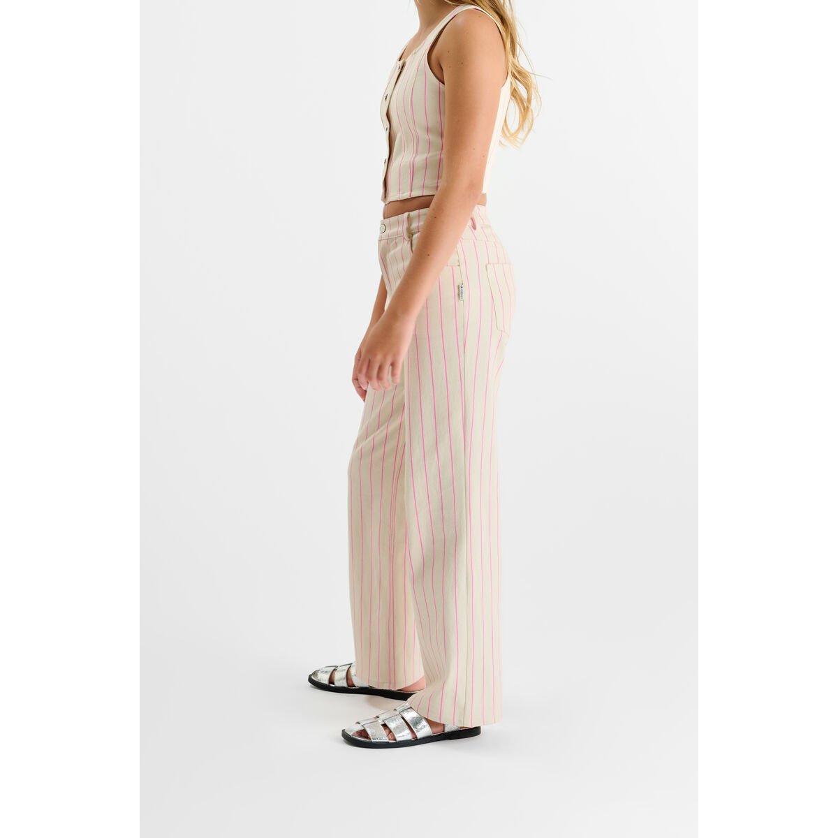 Pantalon droite en jeans TYKOGI pink fluo, LE TEMPS DES CERISES