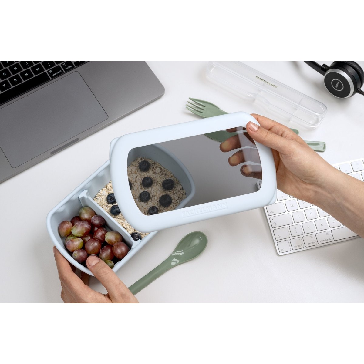 Lunchbox Bleue à compartiment réglable 1 litre sans BPA STORAGE bleu, FACKELMANN