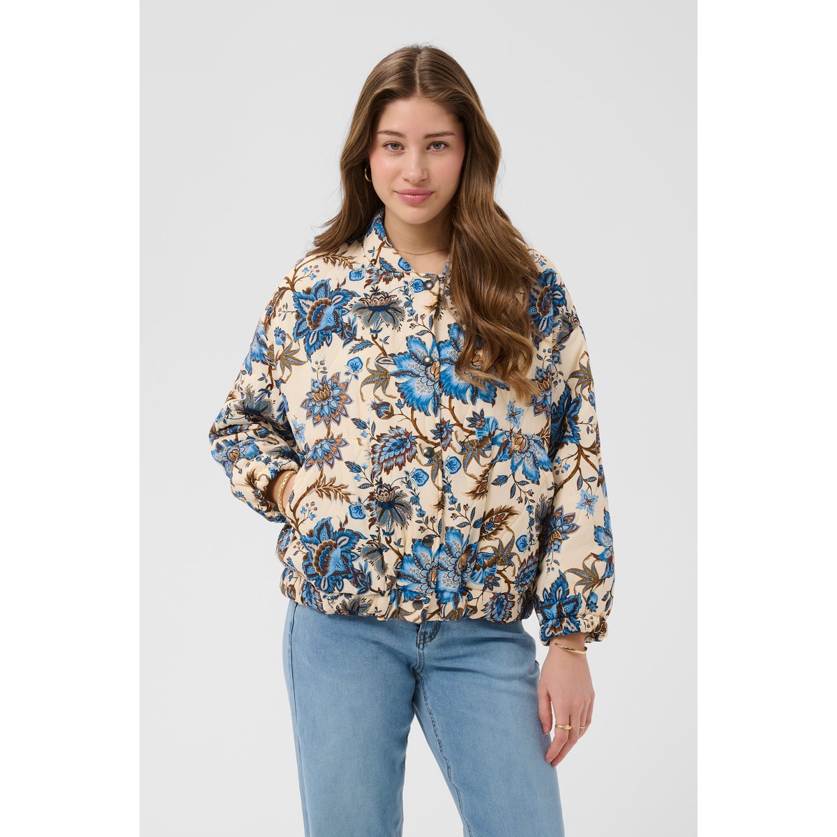 Veste imprimé earthy floral paisley, CREAM