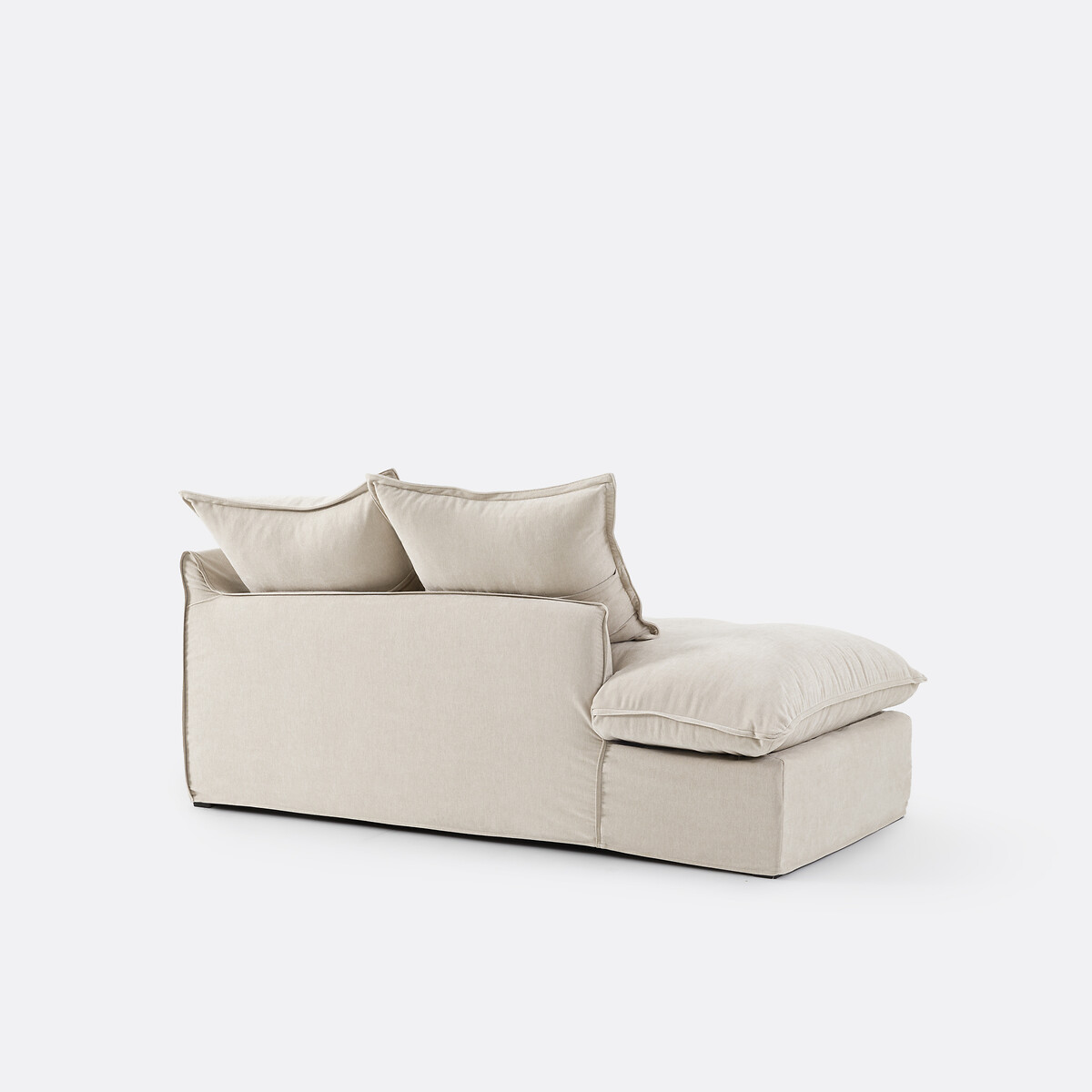 Méridienne gauche, déhoussable, en polyester chiné, ODNA beige, LA REDOUTE INTERIEURS