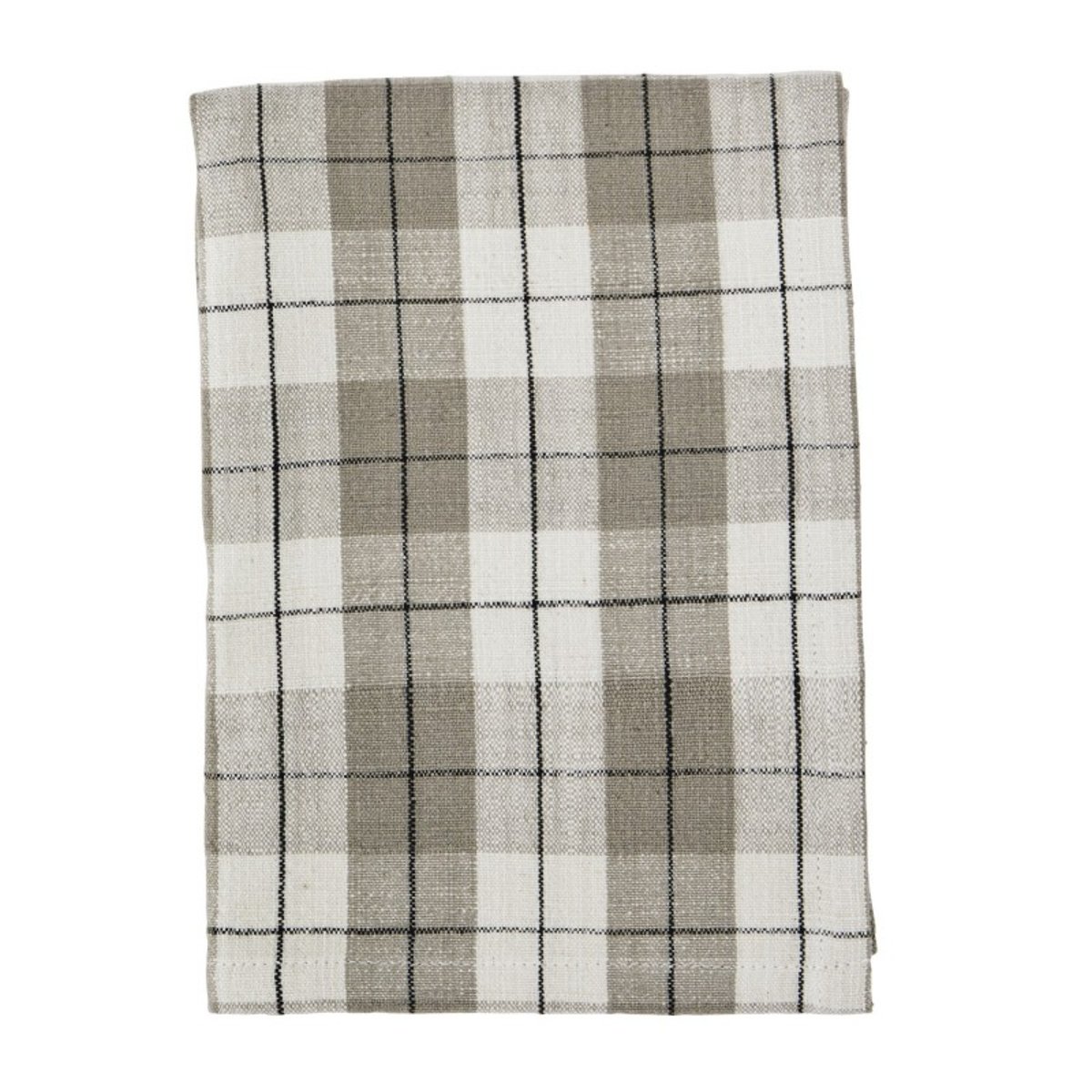 Torchon cuisine coton carreaux gris, MADAM STOLTZ