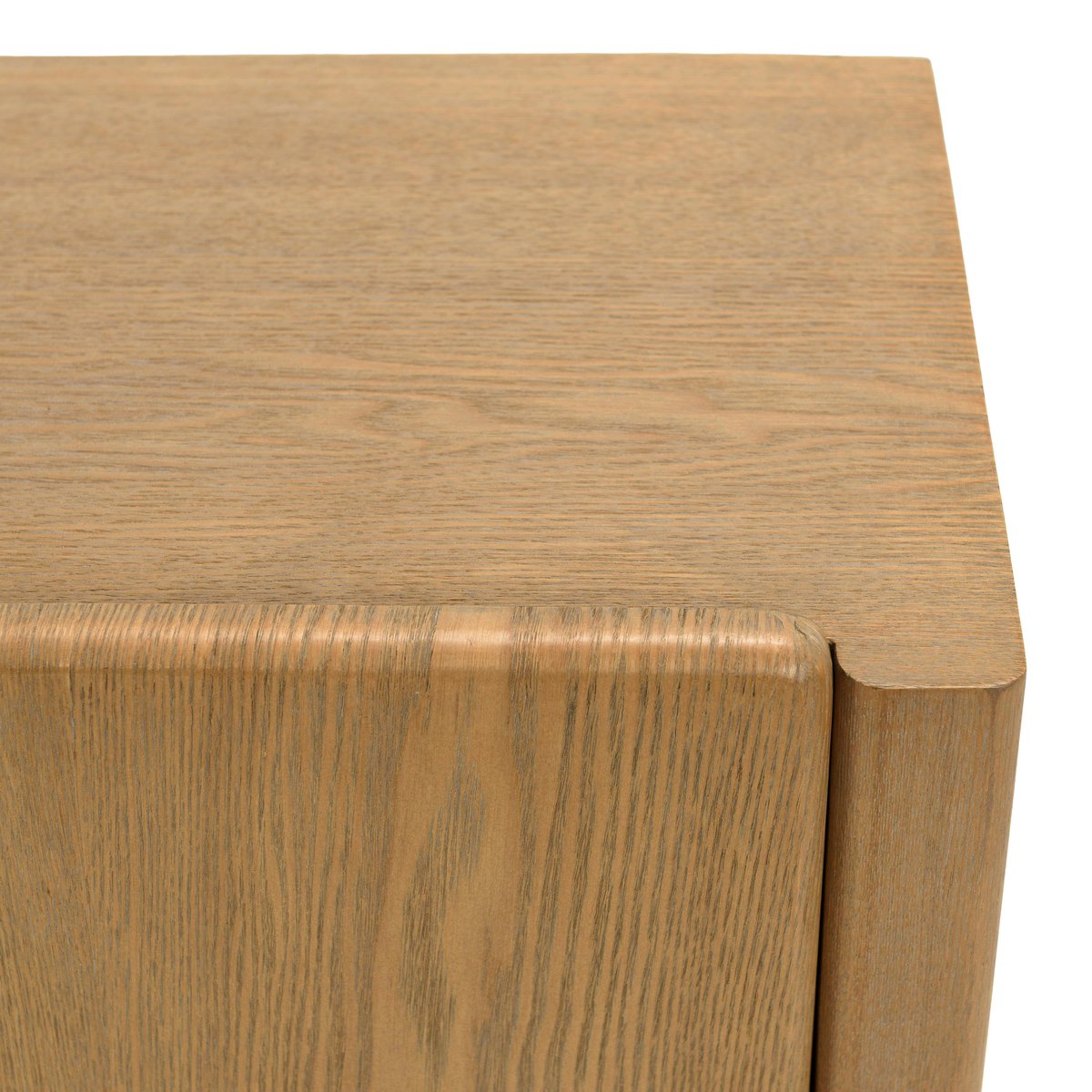 Buffet 190cm couleur naturelle 4 portes design arrondi VELAR bois naturel, PIER IMPORT