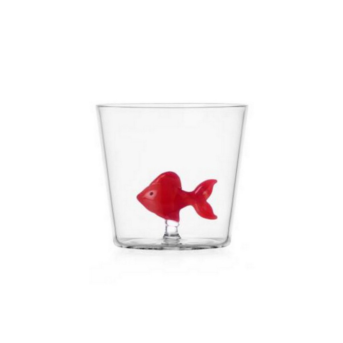 Verre à eau design poisson  ANIMAL FARM Red Fish rouge, ICHENDORF