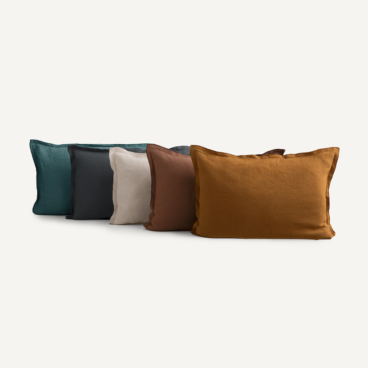 Copricuscino, lino lavato, Elina grigio elefante, AM.PM