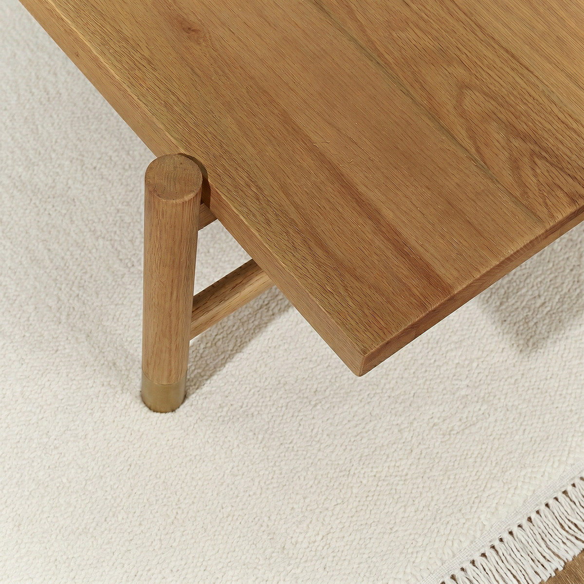 Table basse rectangulaire style scandinave en chêne GEORGETOWN beige, ROBIN DES BOIS