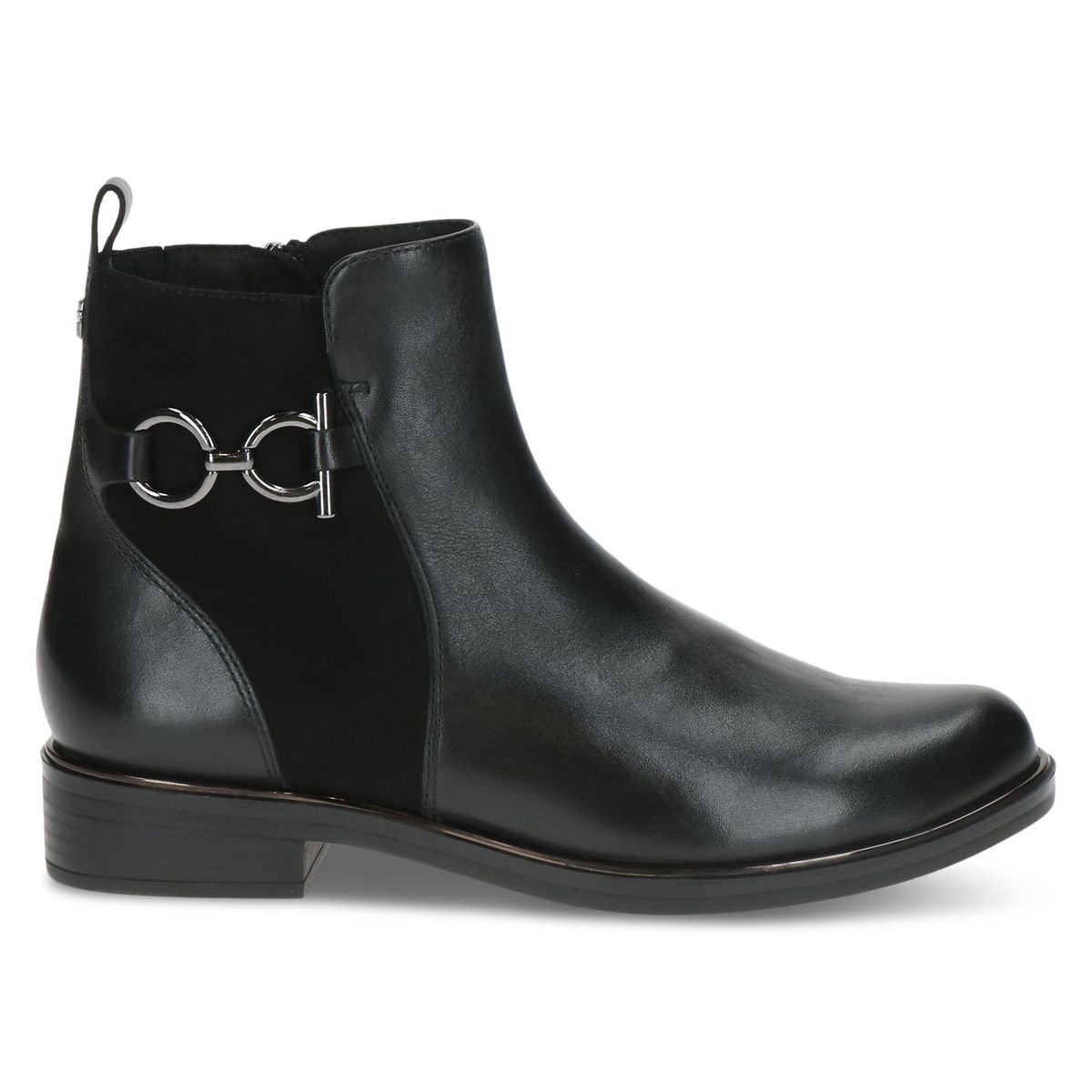 Bottine en cuir noir zèbre, CAPRICE