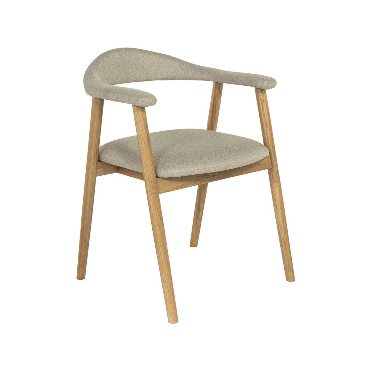 Chaise en chêne massif et tissu, LORE bois / beige, BEST MOBILIER