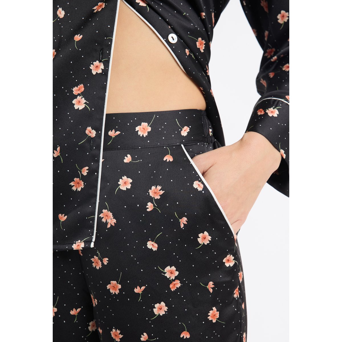 Pantalon de pyjama à motifs fleurs en satin MEDRA multicolore, ETAM
