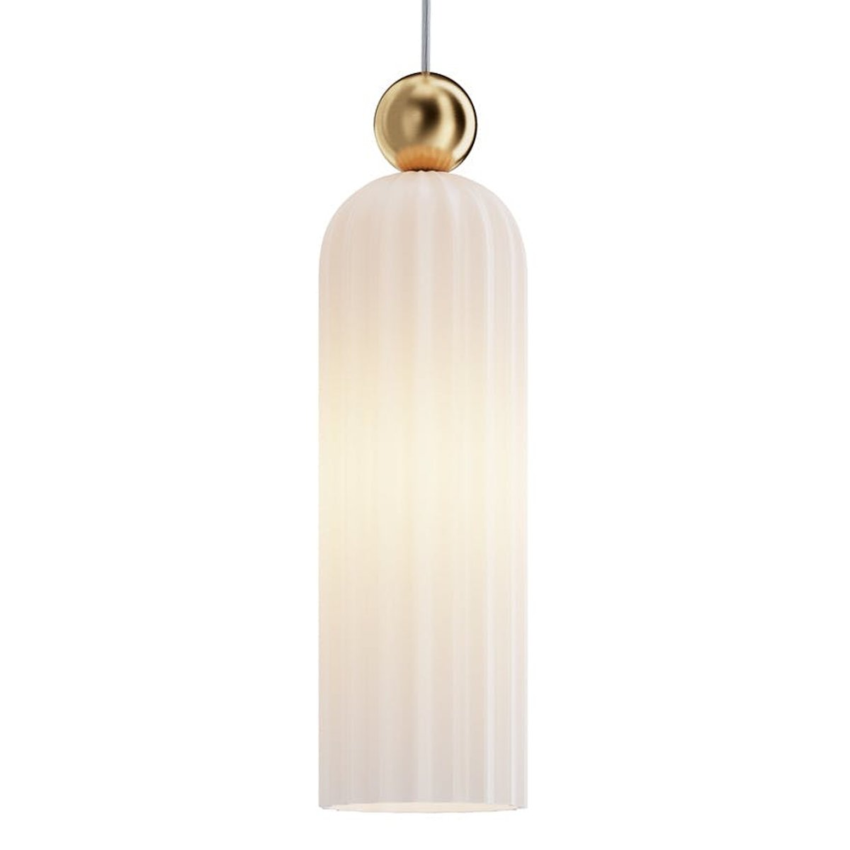 Suspension de cuisine cylindre en verre SOLANA blanc, PIER IMPORT