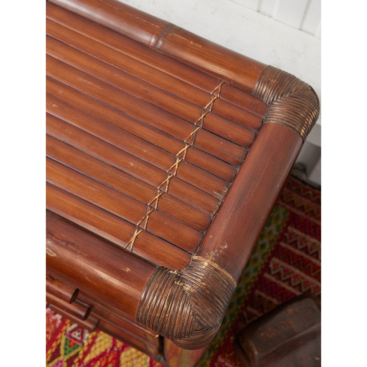 Commode en bambou Olga N°694 - Bon état bois foncé, DEBONGOUT