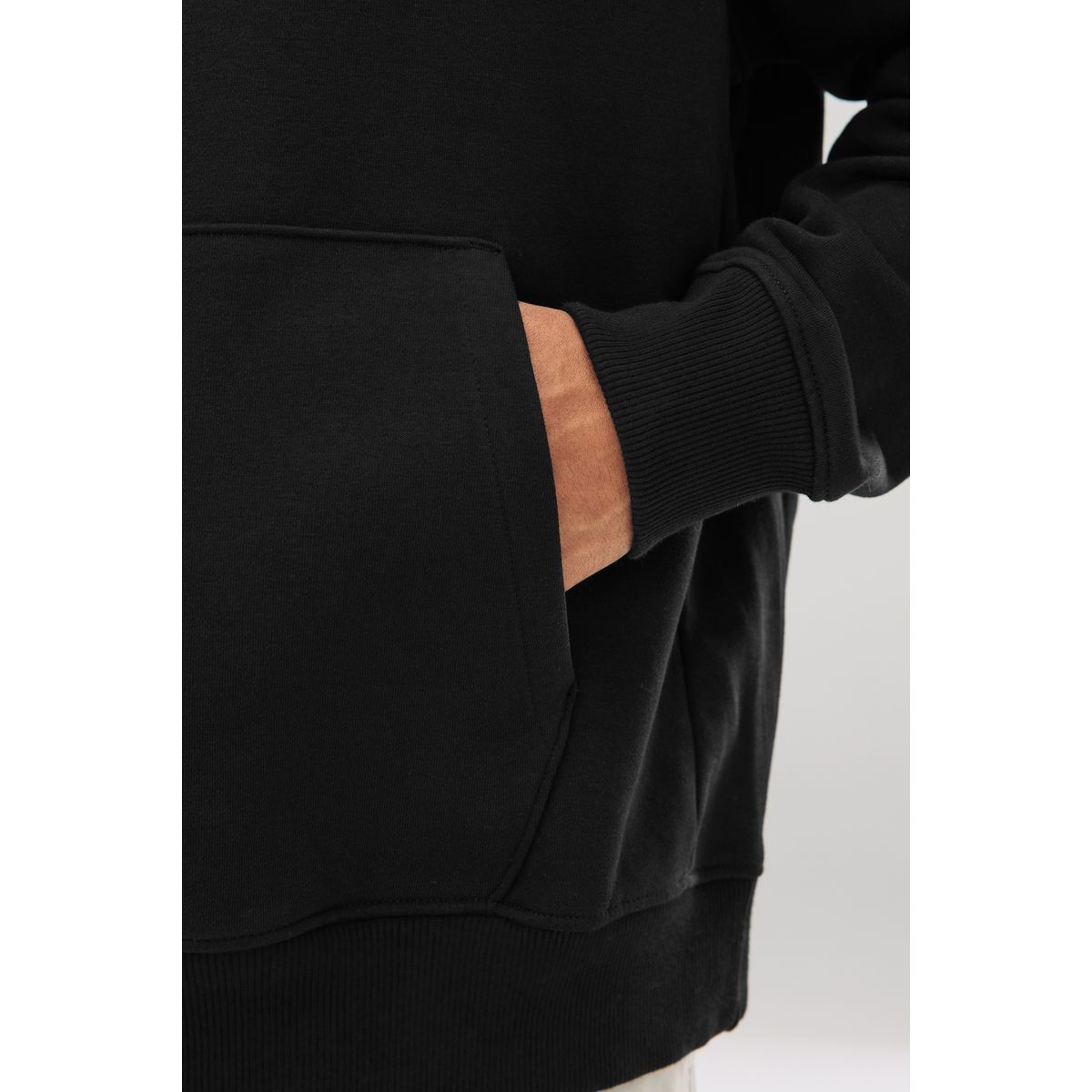 Sweat à capuche épais en jersey/coton mélangé noir, NEXT