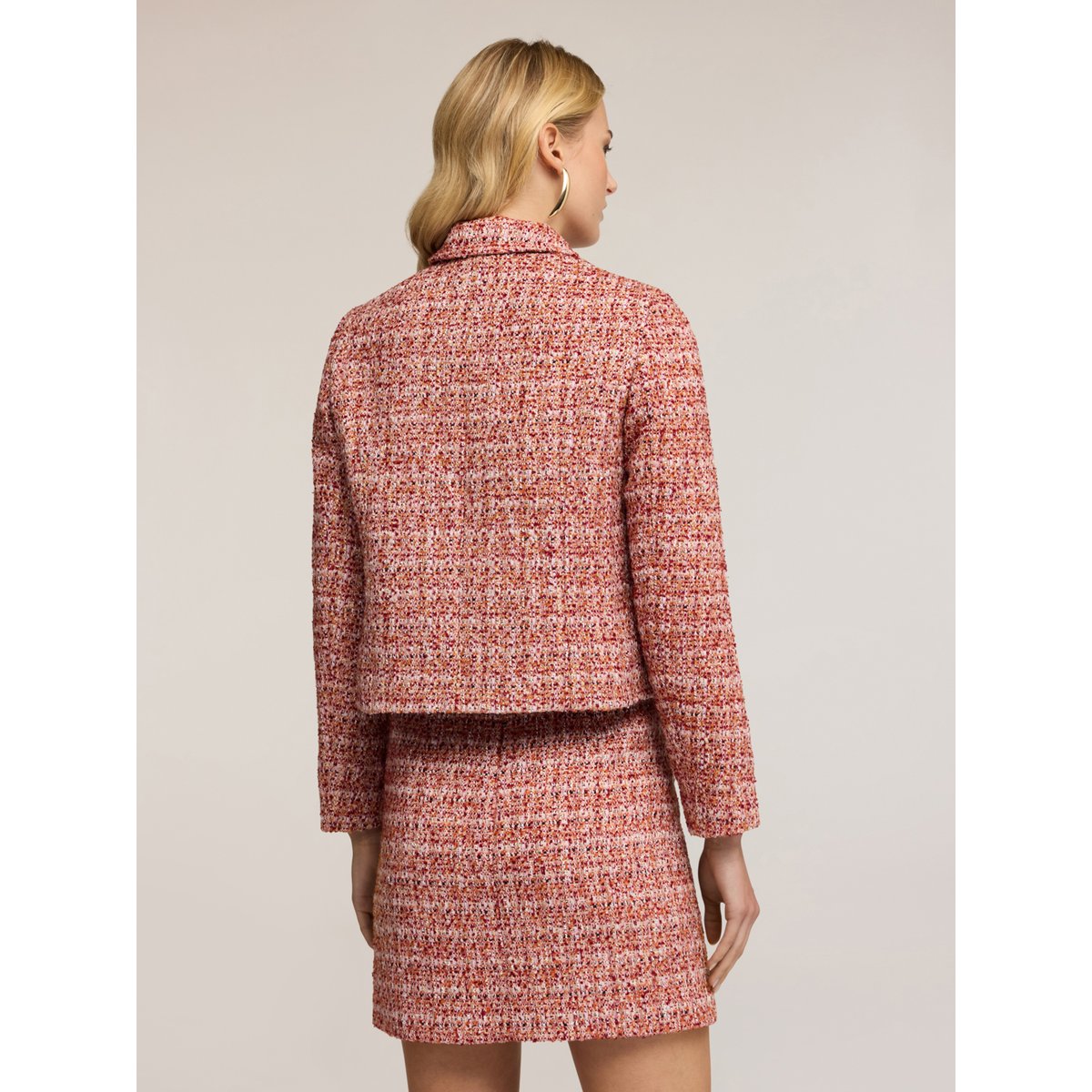 Veste courte en tweed rouge, MOTIVI