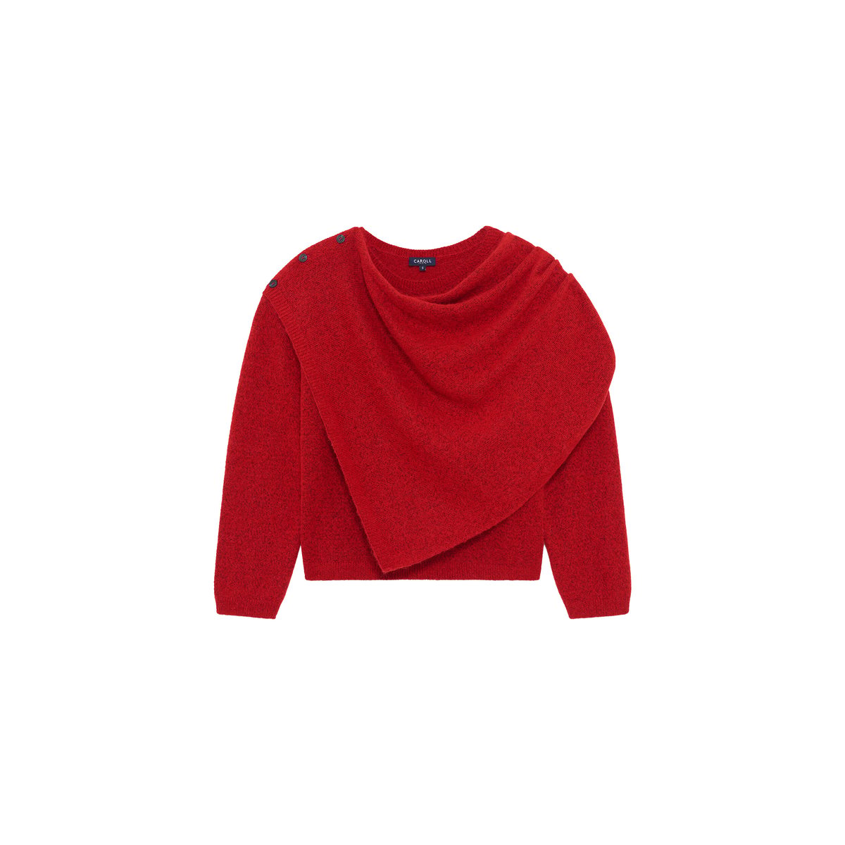 Pull ample col drapé MDAPHNE rouge, CAROLL