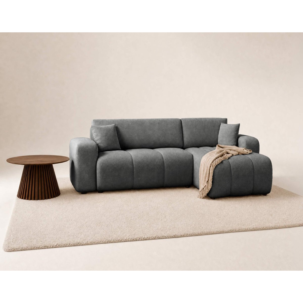 Canapé d'angle réversible convertible 4pl, NICOLE gris, BEST MOBILIER