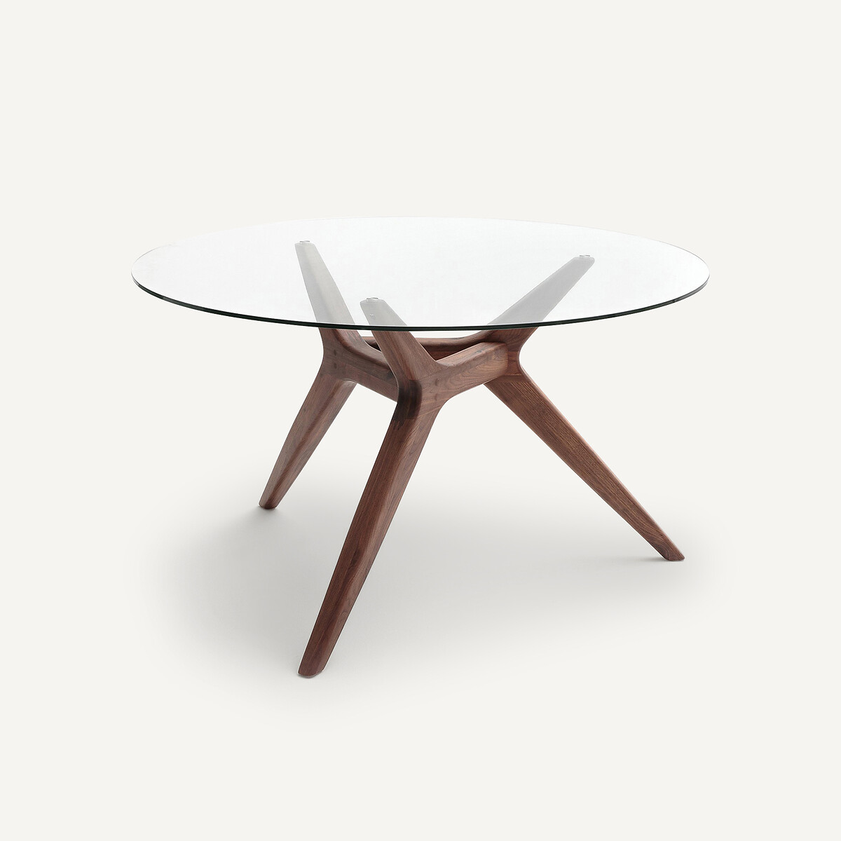 Runder Tisch Maricielo, Durchmesser 130, Glas und Nussbaum nussholz, AM.PM