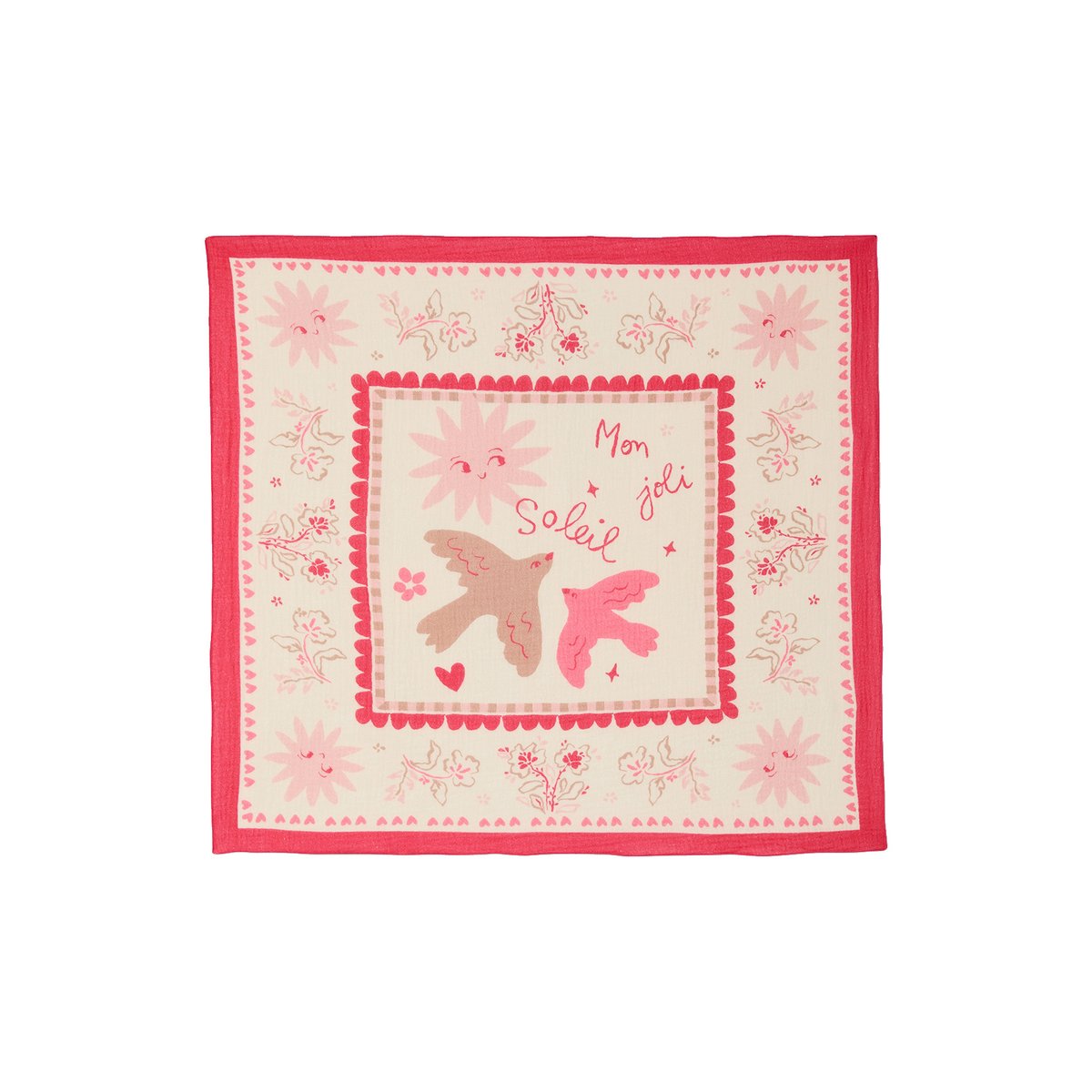 Ensemble bébé blouse et foulard rose, VERTBAUDET