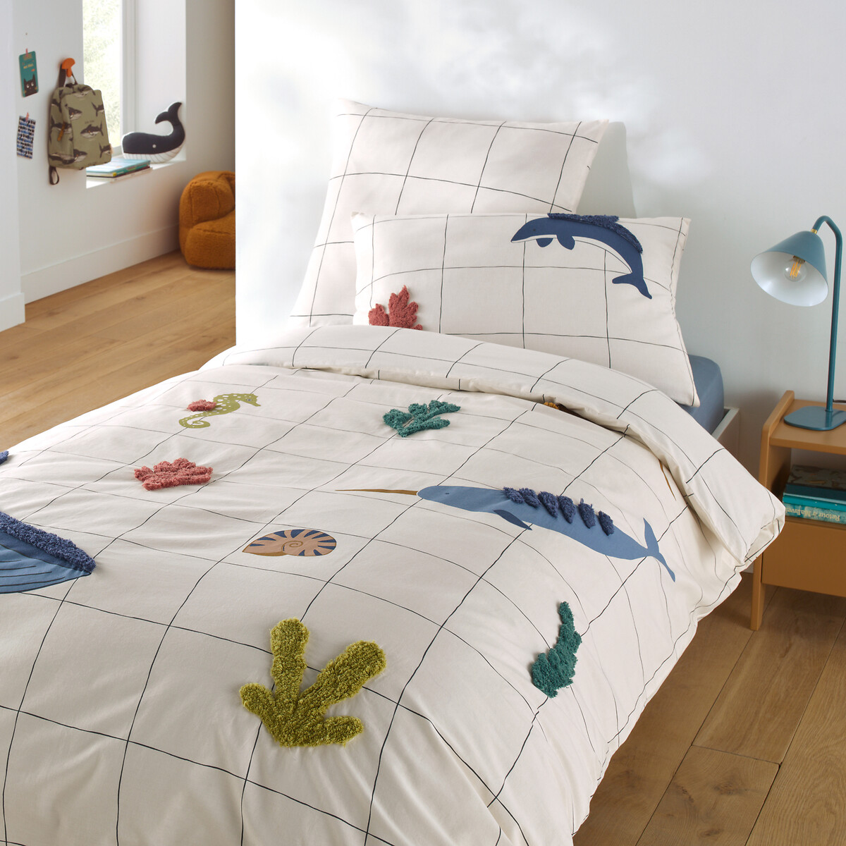 Housse de couette enfant, 20% coton lavé recyclé, Heol ecru, LA REDOUTE INTERIEURS