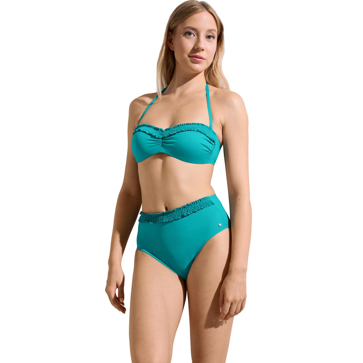 Haut maillot de bain bandeau préformé sans armatures Las Vegas vert, LISCA