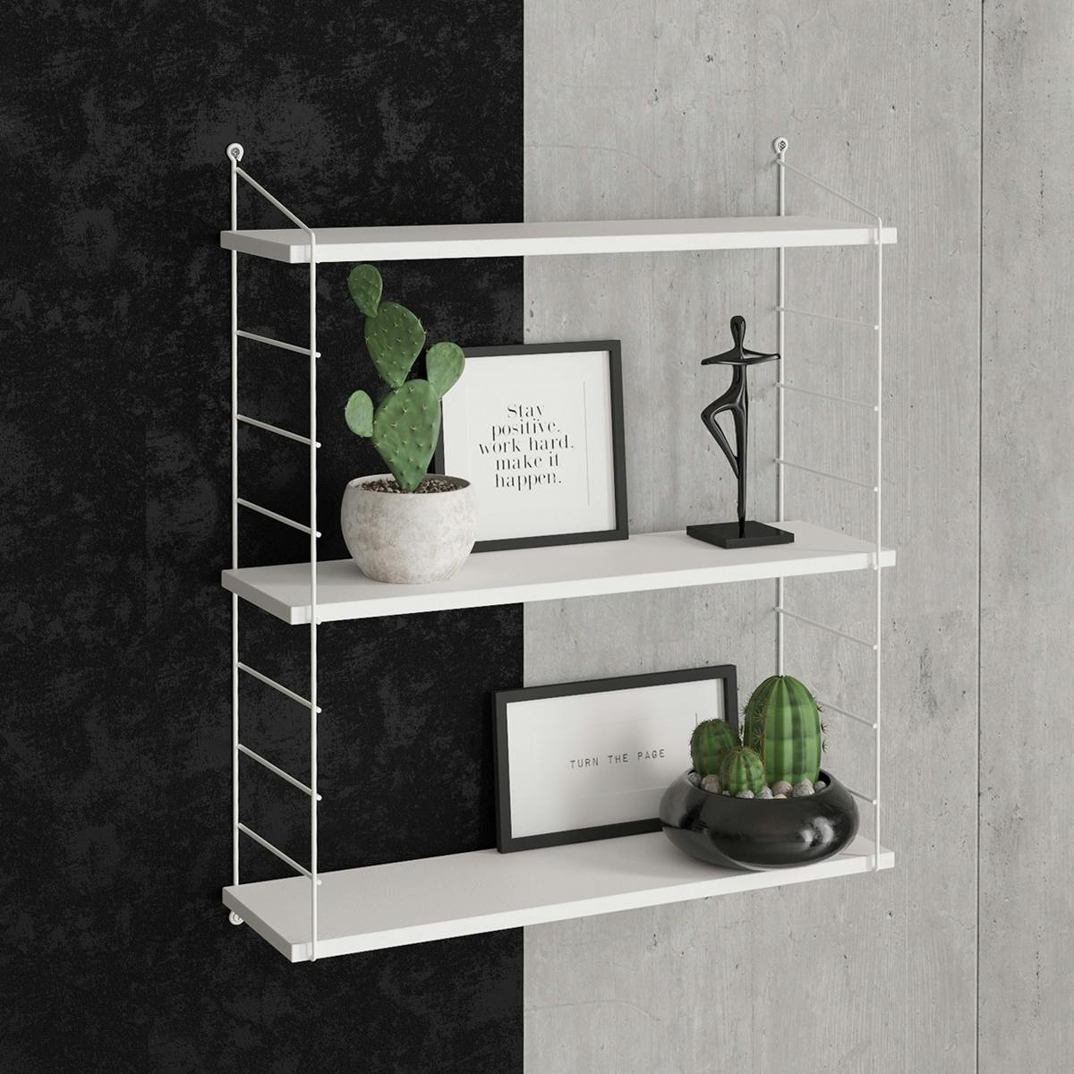 Etagère murale 3 niveaux en bois JENA blanc, PIER IMPORT
