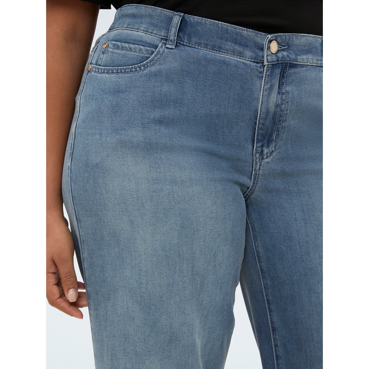 Jean Wide Leg délavé bleu, FIORELLA RUBINO