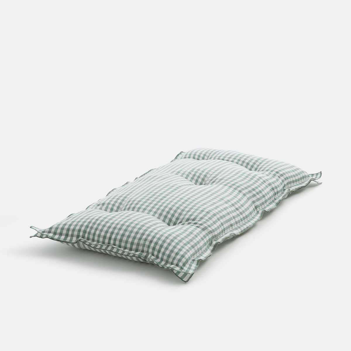 Tapete de chão em xadrez, algodão e linho, comprimento 120 cm, Cottage verde-acinzentado, LA REDOUTE INTERIEURS