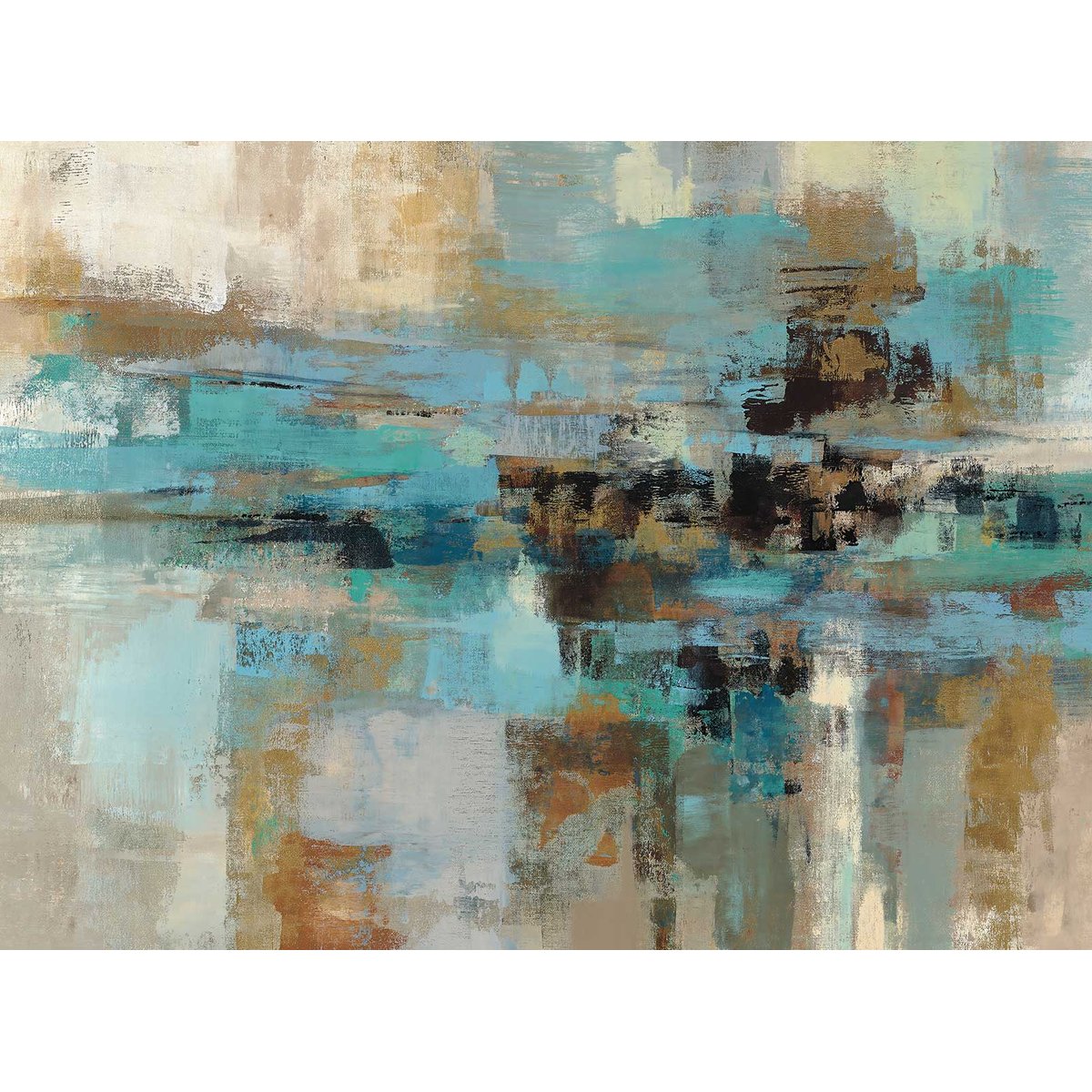 Papier peint impression turquoise intissé, HEXOA