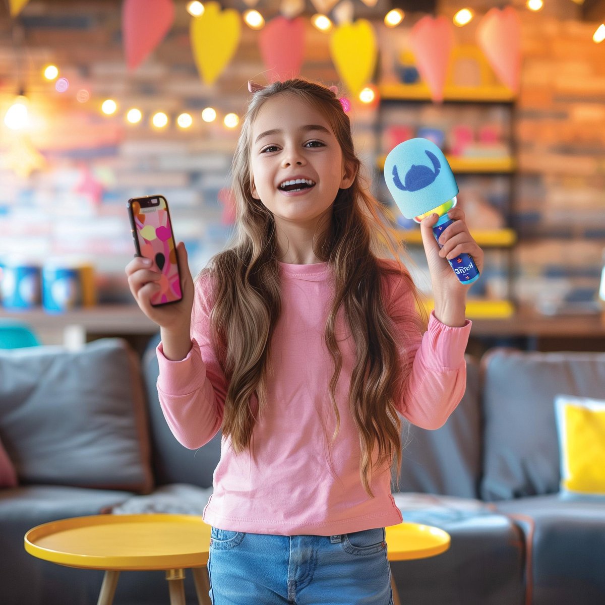 Karaoke Microphone Bluetooth/Sans fil Sitch avec effets sonores et lumineux bleu, LEXIBOOK