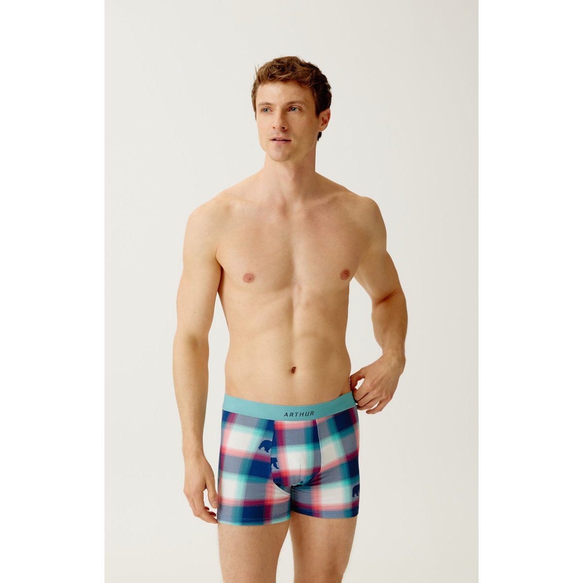 Boxer en coton imprimé Bear multicolore, ARTHUR