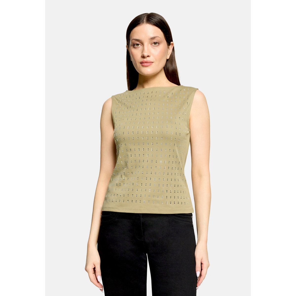 Top à bretelles à pierres fantaisie soft olive, BETTY BARCLAY