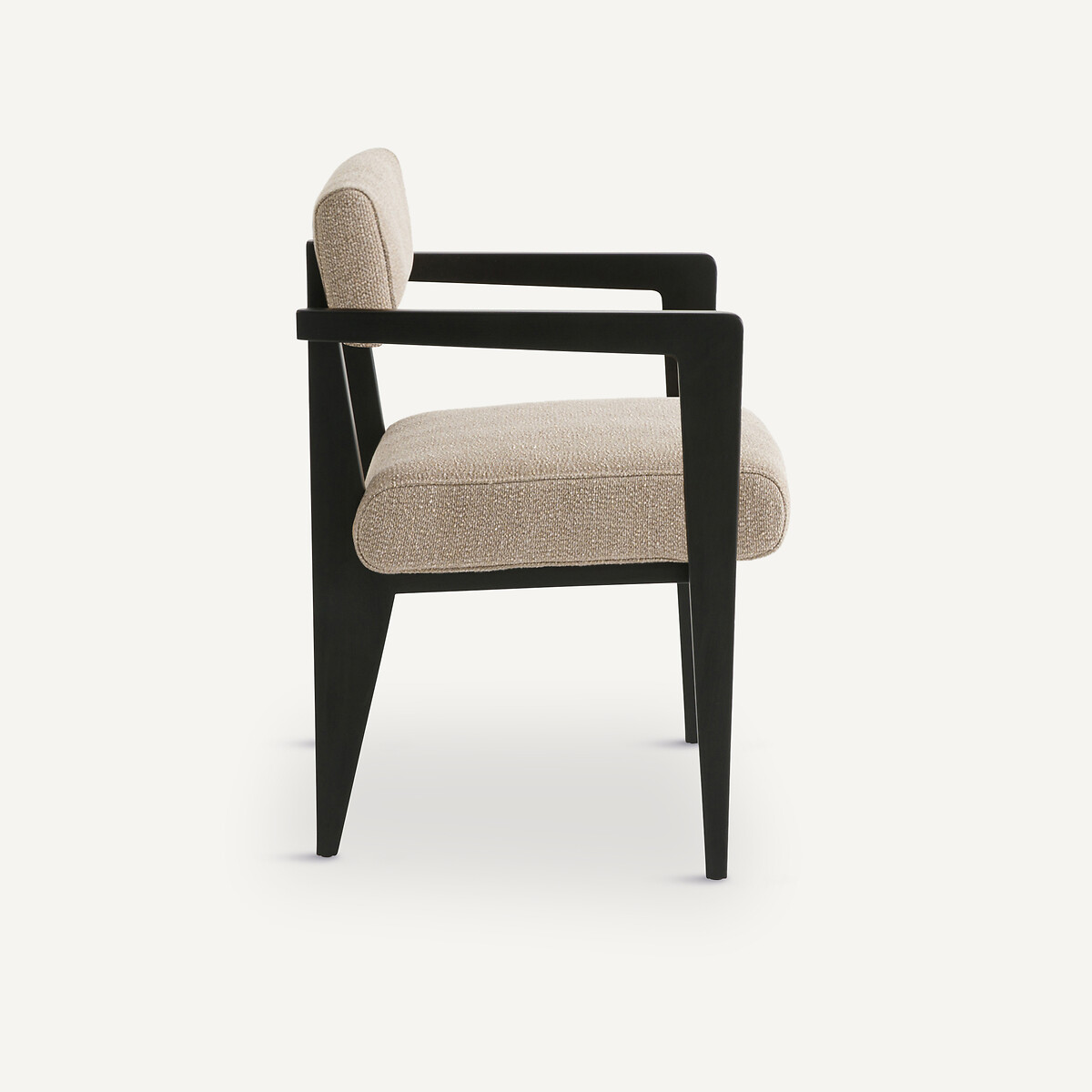 Fauteuil de table, hêtre et tissu texturé, IZAG moka, AM.PM