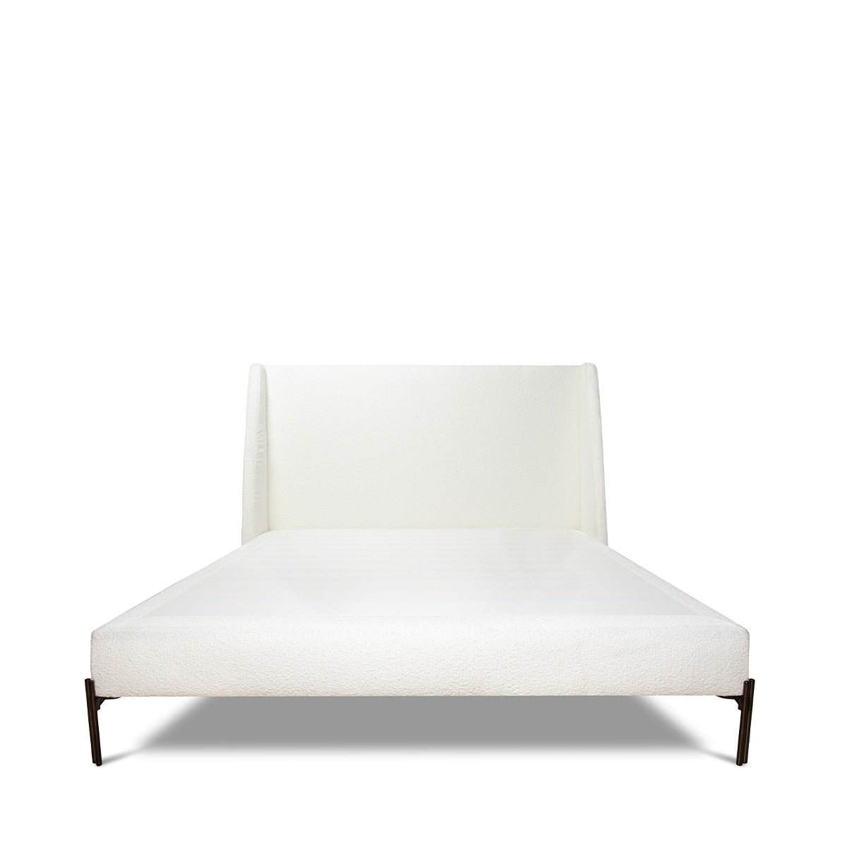 Lit tapissier - Bouclette - BIANCA blanc, MAISON AUBERTIN