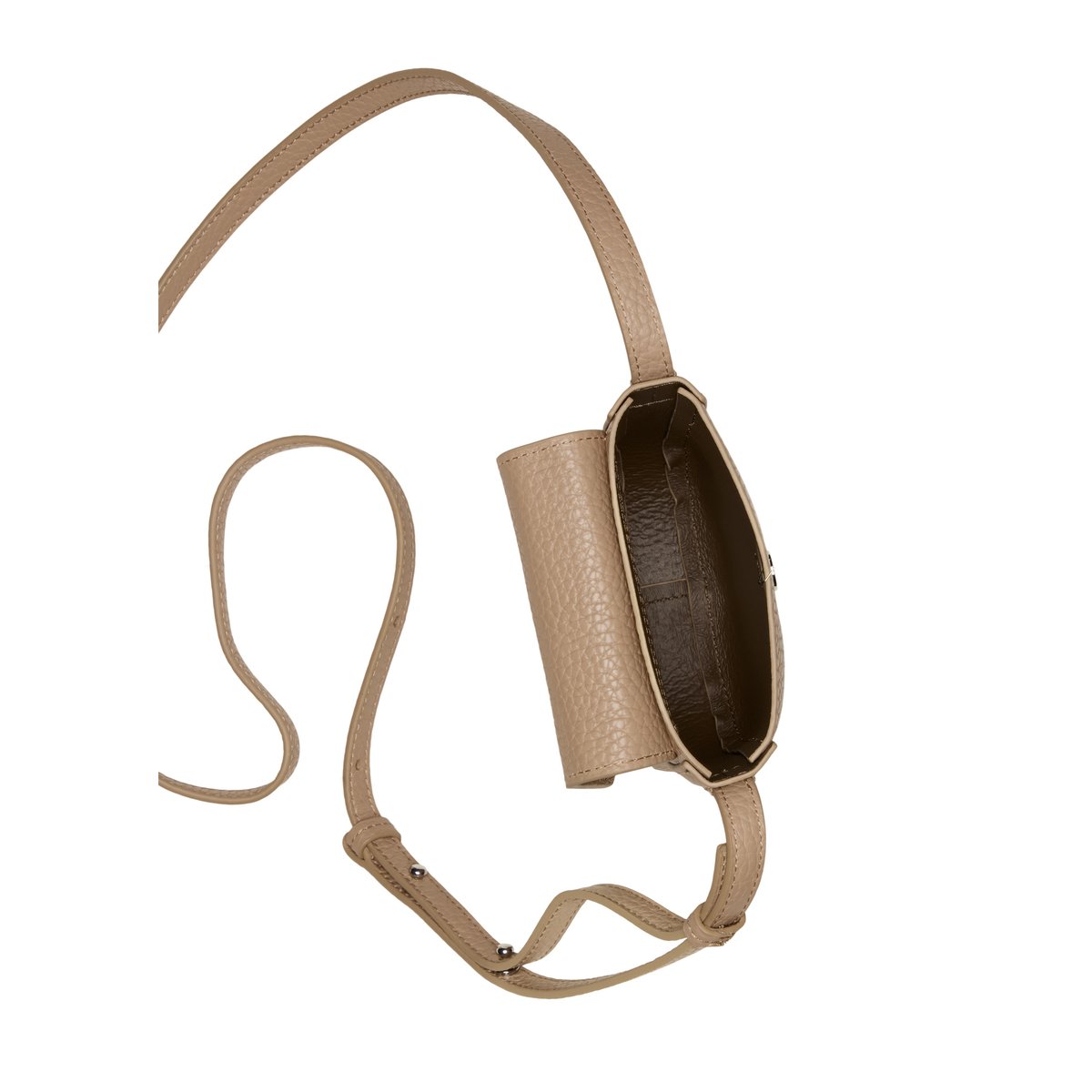 Étui pour smartphone en cuir de vache grainé marron, MARC O'POLO