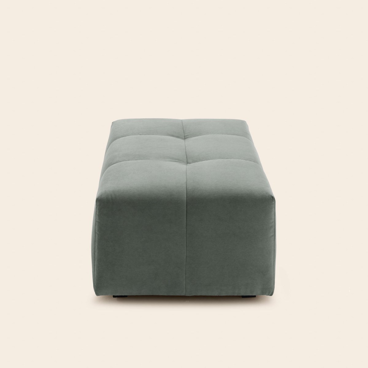 Pouf Modulable en Effet capitonné tissu texturé Glory UBERTO opal kaki grisé, MADURA