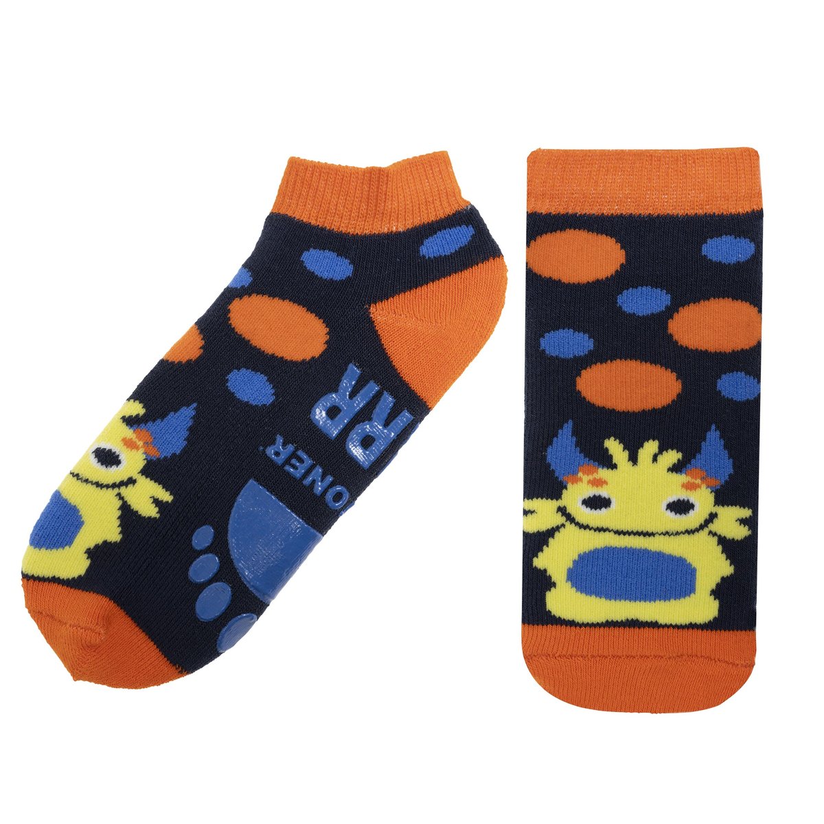 Chaussettes anti-dérapantes coton, picots antidérapants bleu, ISOTONER