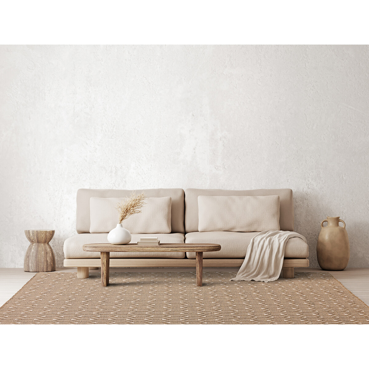 Minimalist Lattice Jute Rug cream, ÉDITÉ